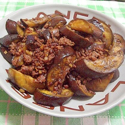 茄子のひき肉炒め